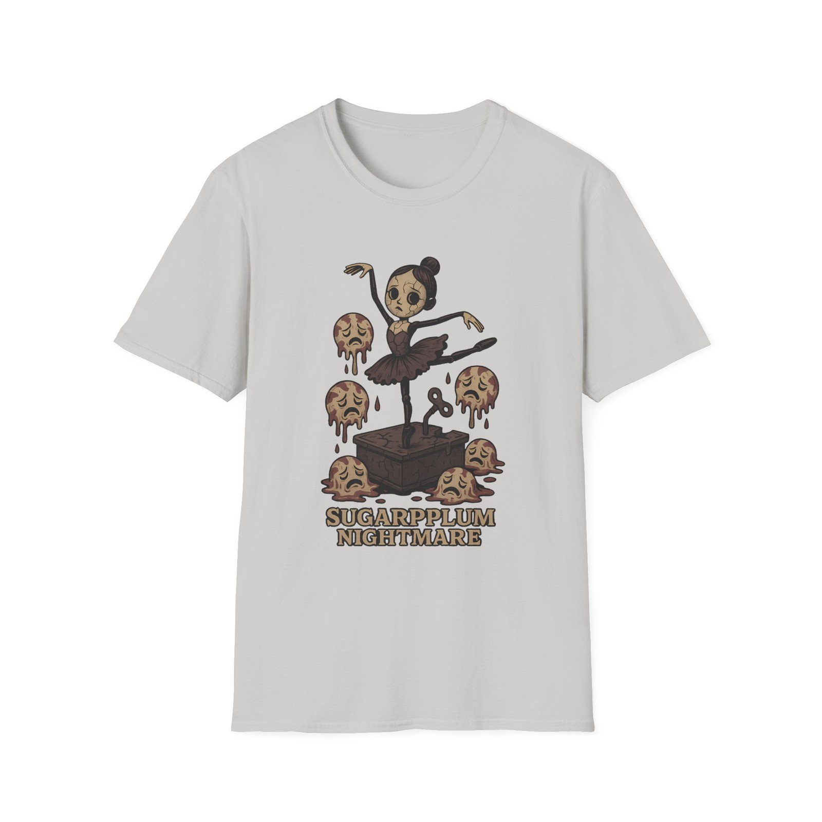 Unisex Softstyle T-Shirt Ballerina Peppermint Horror Twisted Elegance Christmas
