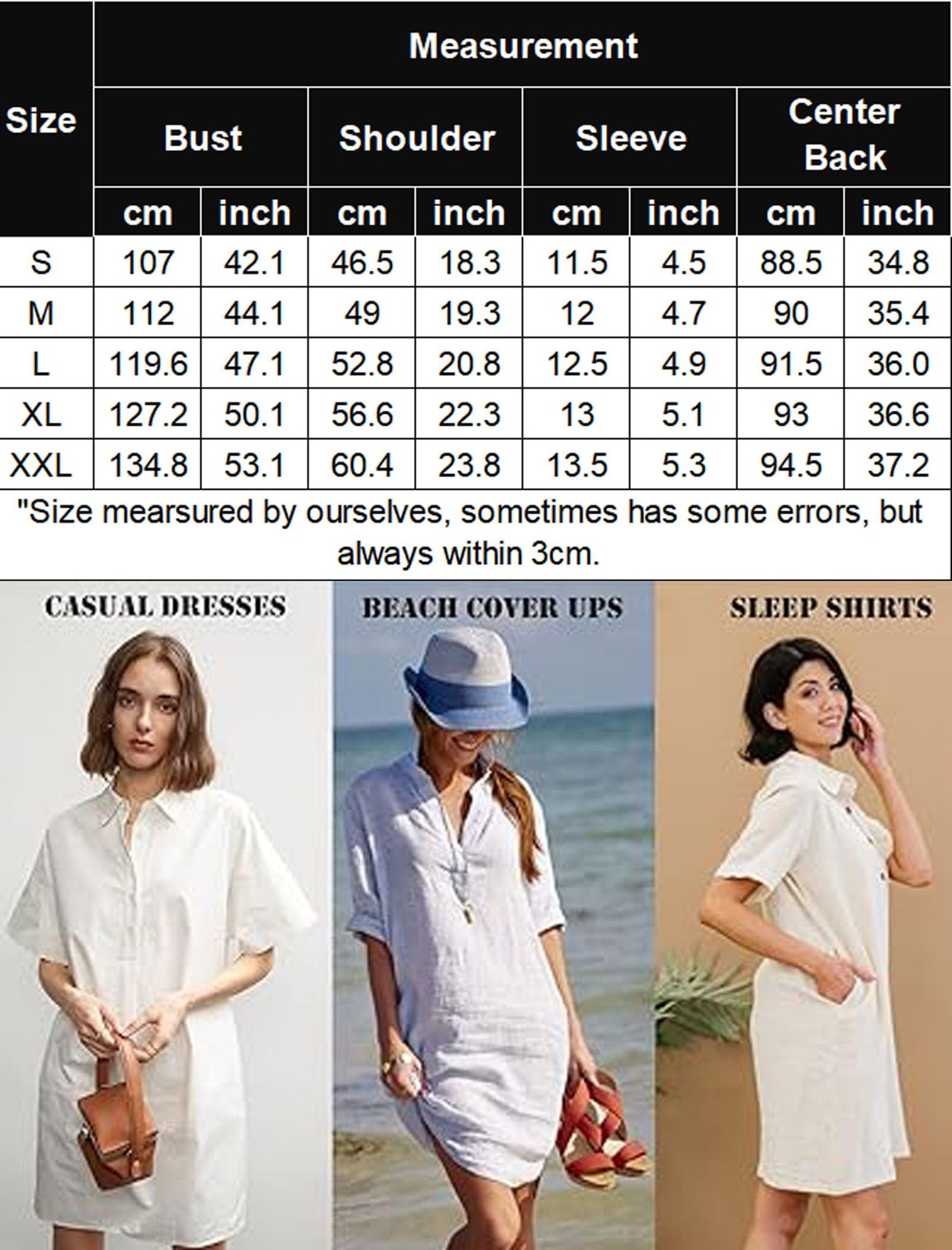 Zeagoo Women T Shirt Sundress Knee Length Dress Nightgown with Pockets Blue L
