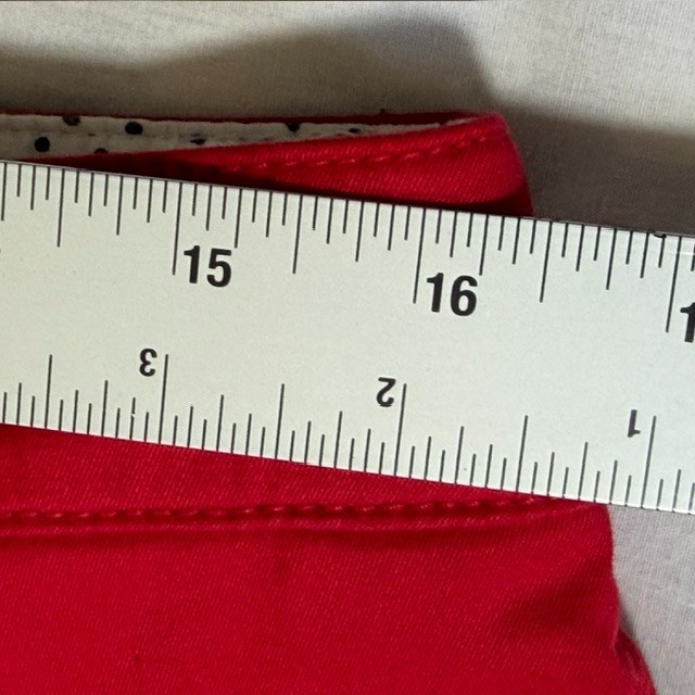 TALBOTS Slim Perfect Cropped Pants Petite Sz 12P Red Chino Style Cotton Spandex