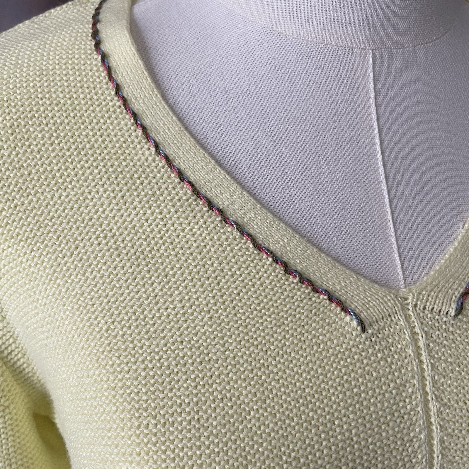 J.Jill Lemon Yellow Knit Sweater Petite Small 3/4 Sleeve Coastal Quiet Luxury