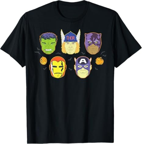 Avengers Halloween Masks Costume T-Shirt 2025