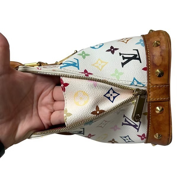 US Seller! Authentic Louis Vuitton Murakami vintage multicolor white Blanc Alma