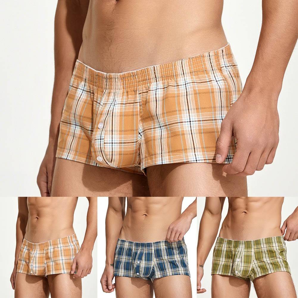 Mens Sexy Underwear Underpants Soft Boxers Shorts Briefs Trunks Button Low Rise