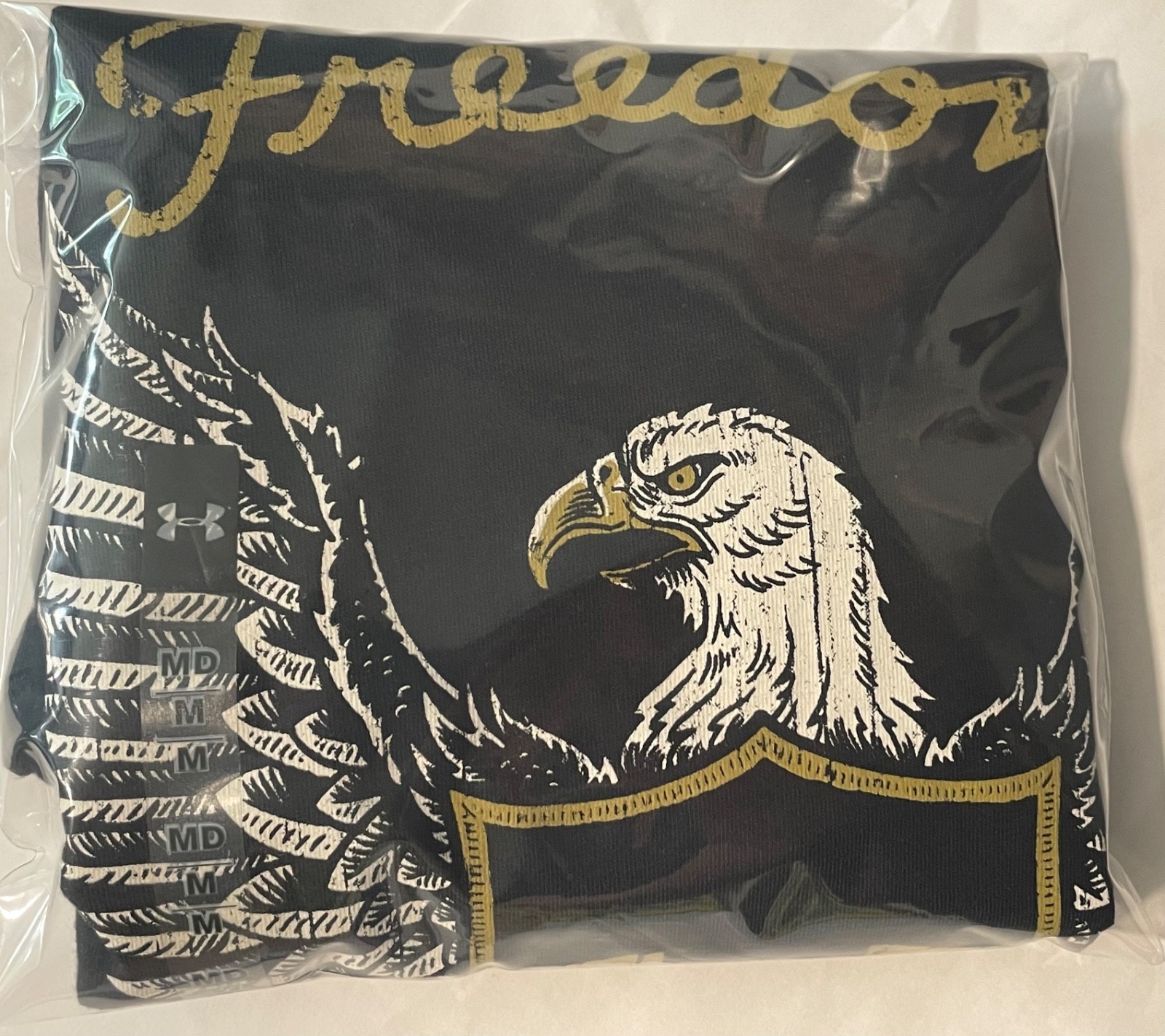 Under Armour NEW MENS MEDIUM UA Freedom Eagle Patch BLACK T-Shirt 1326848-001