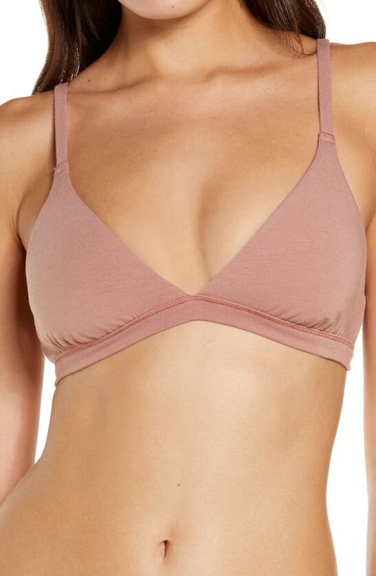 NEW SKIMS Cotton Jersey Triangle Bralette Bra Rose Clay Size XS