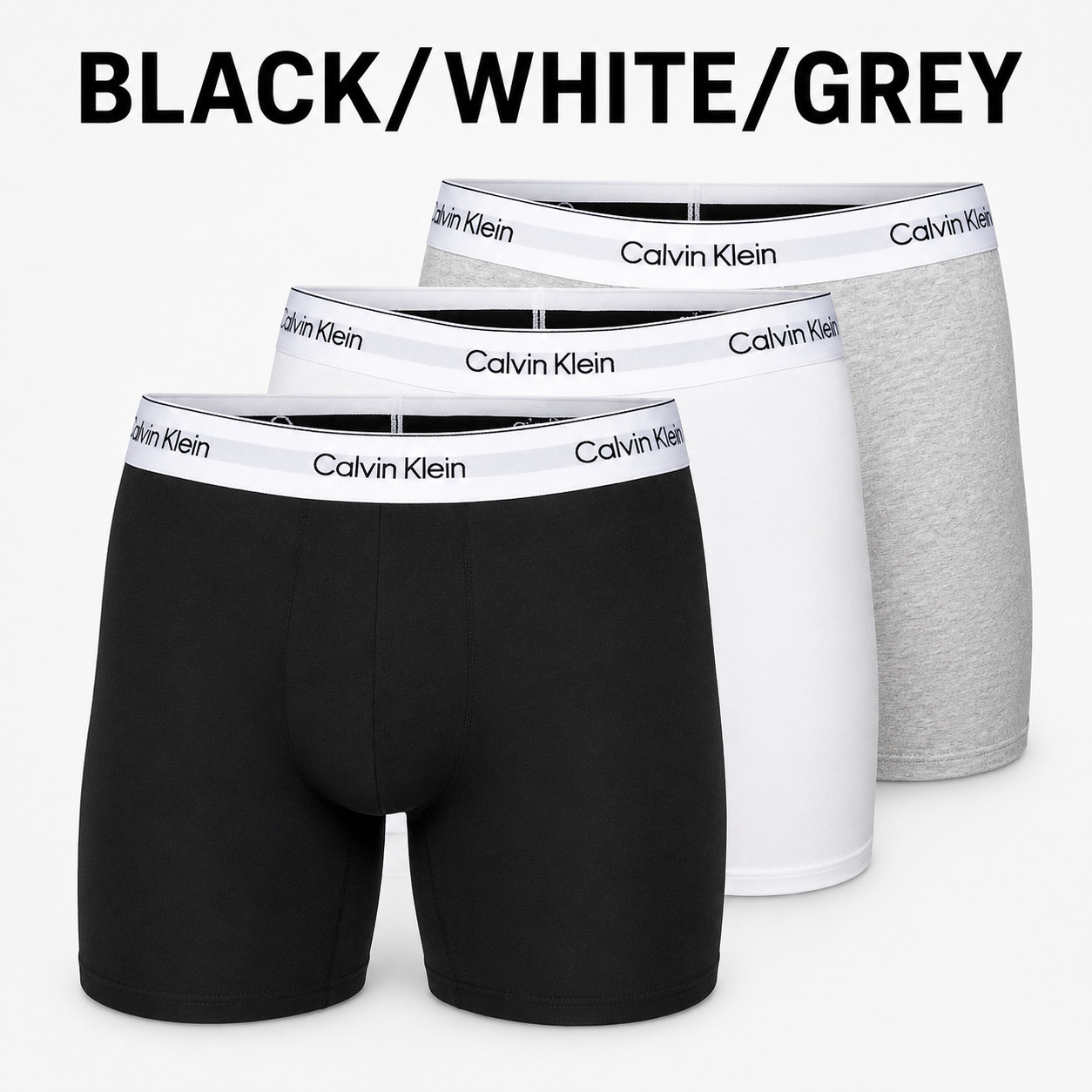Men’s 3 Pack Boxer Shorts Trunks-ALL BLACK WITH WHITE BELT