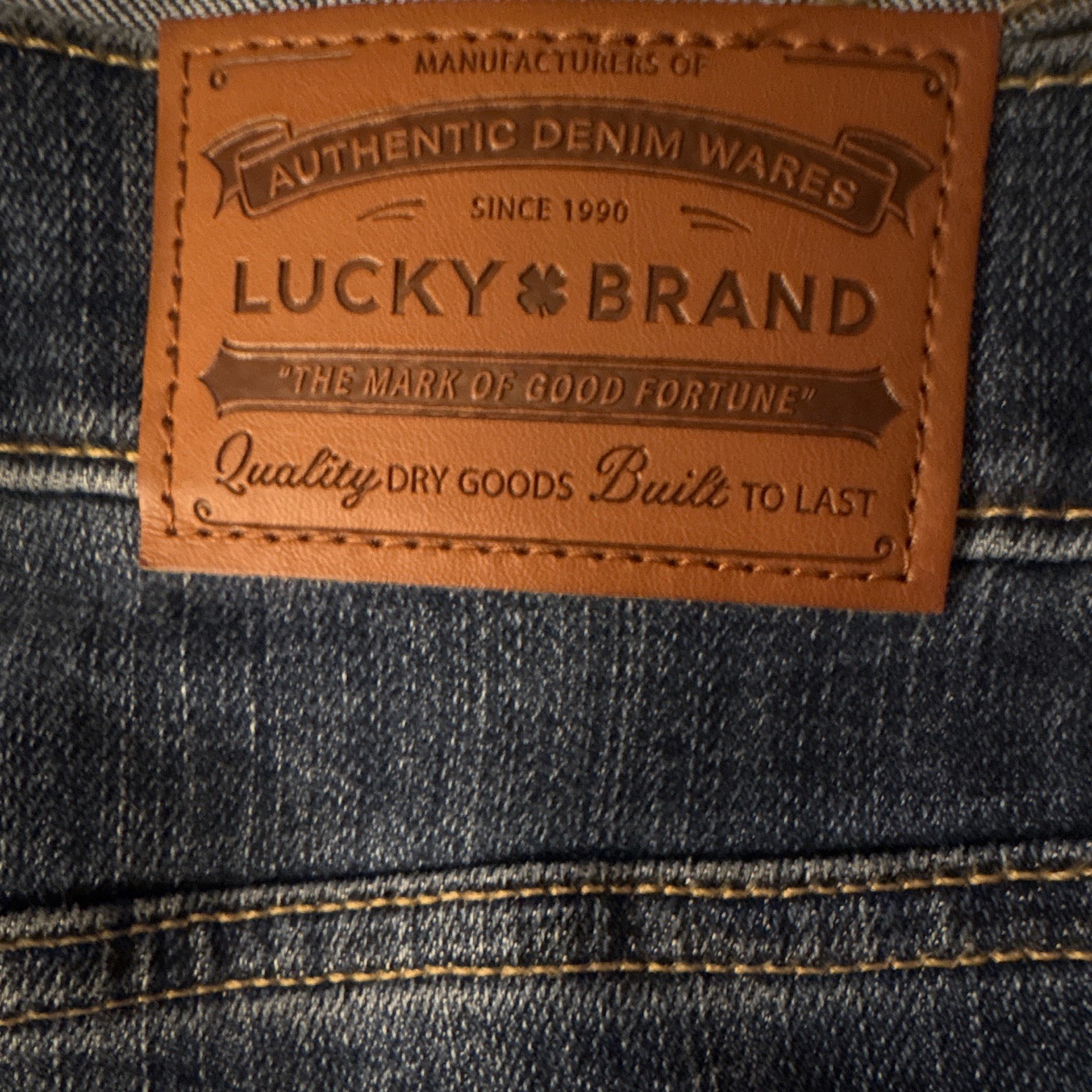 Cotton Denim Jeans, Lucky Brand, Dark Wash, W40 L32
