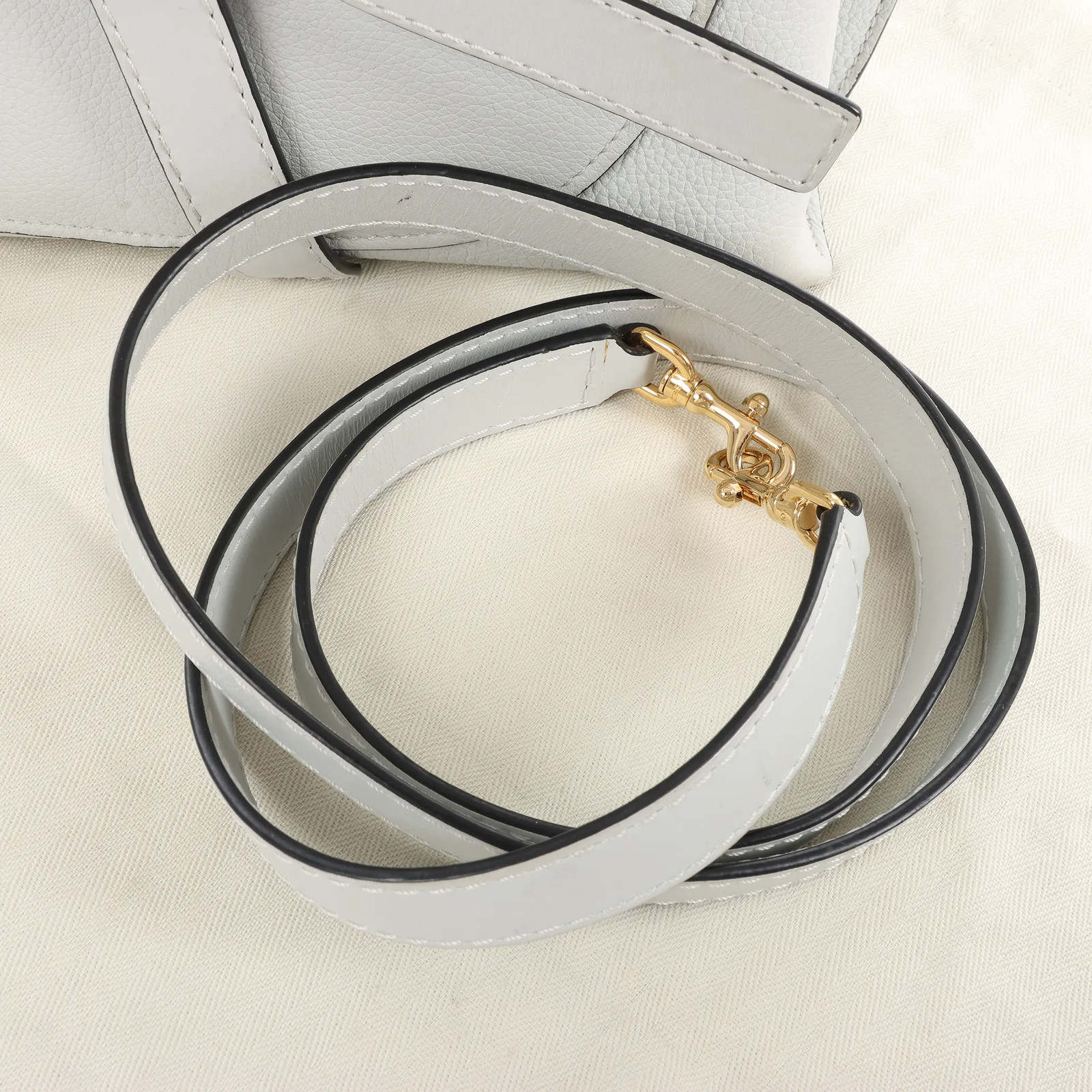 LOEWE Gate Mini Top Handle Leather 2Way Handbag in Gray