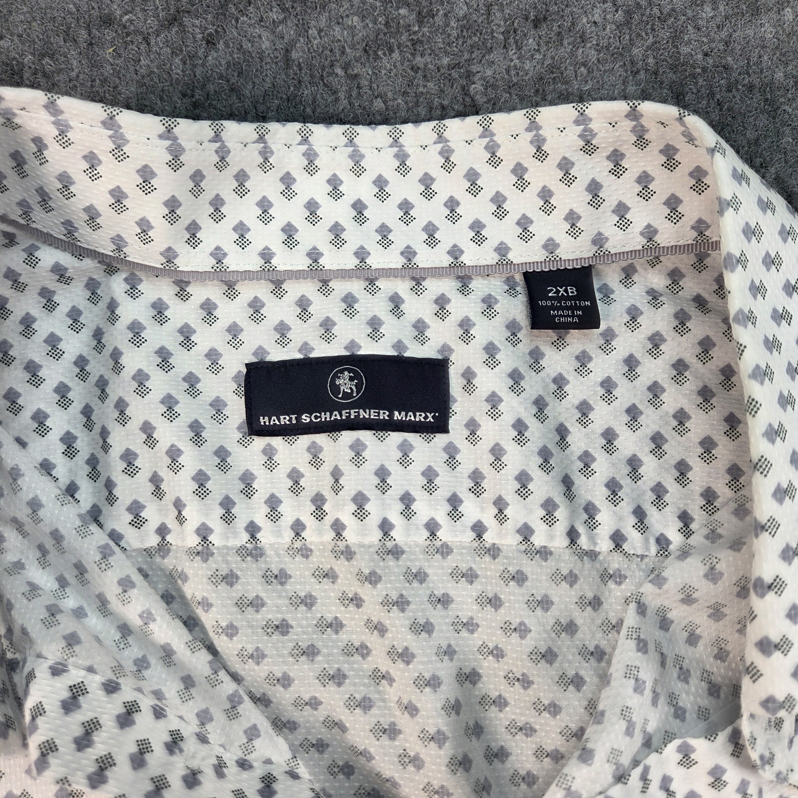 Hart Schaffner Marx Shirt Mens 2XB Big White Button Down Long Sleeve