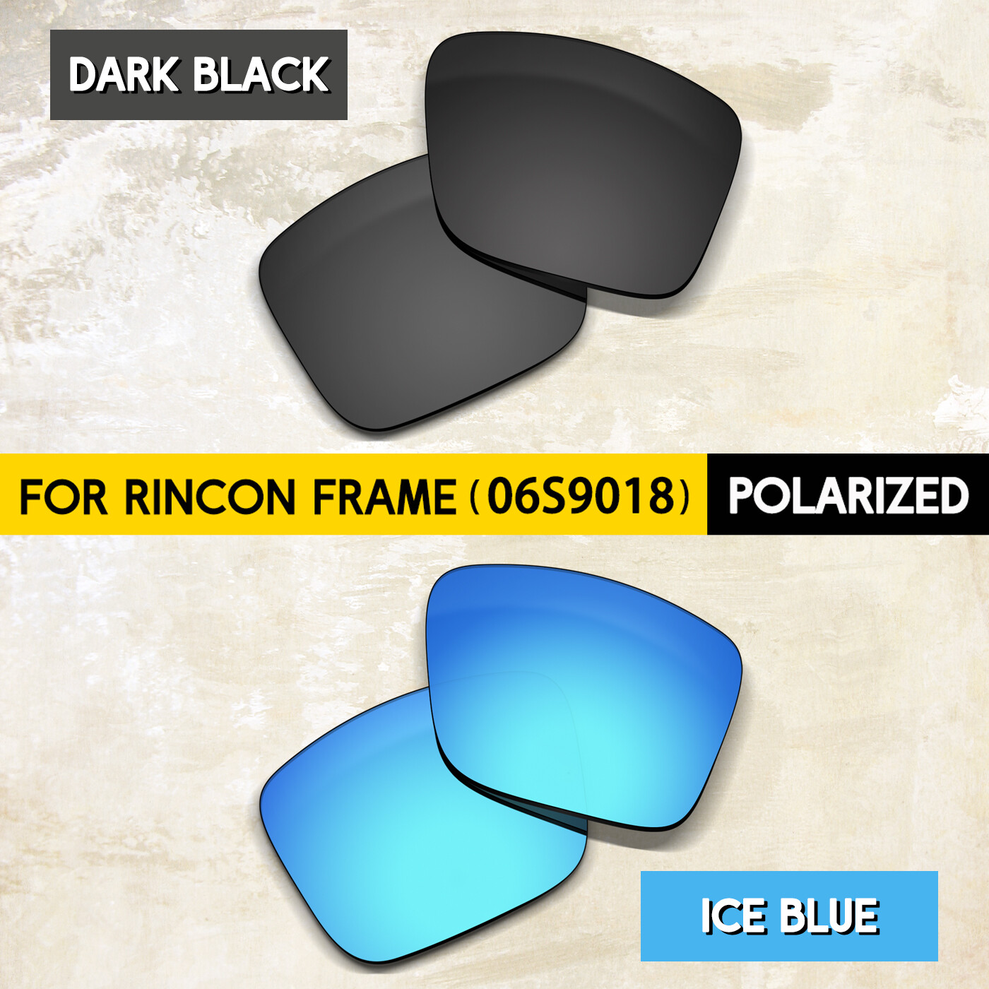 Black & Ice Blue POLARIZED Lenses for Costa Del Mar Rincon 06S9018 Frame, 1.5MM