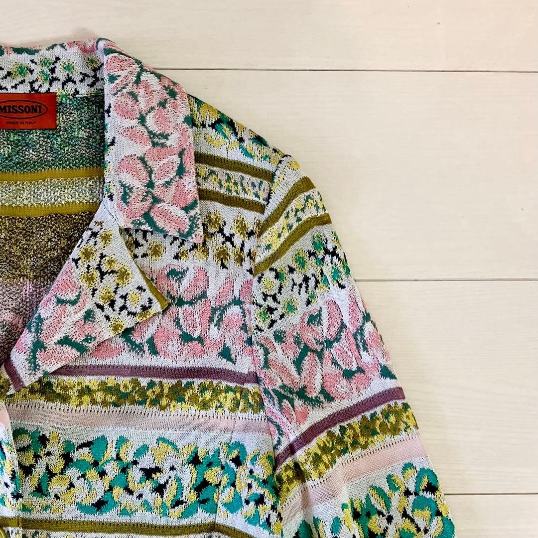 [EUC] MISSONI Orange Tag Jacket Sz 44 Floral Jacquard Rayon Cotton : From JAPAN