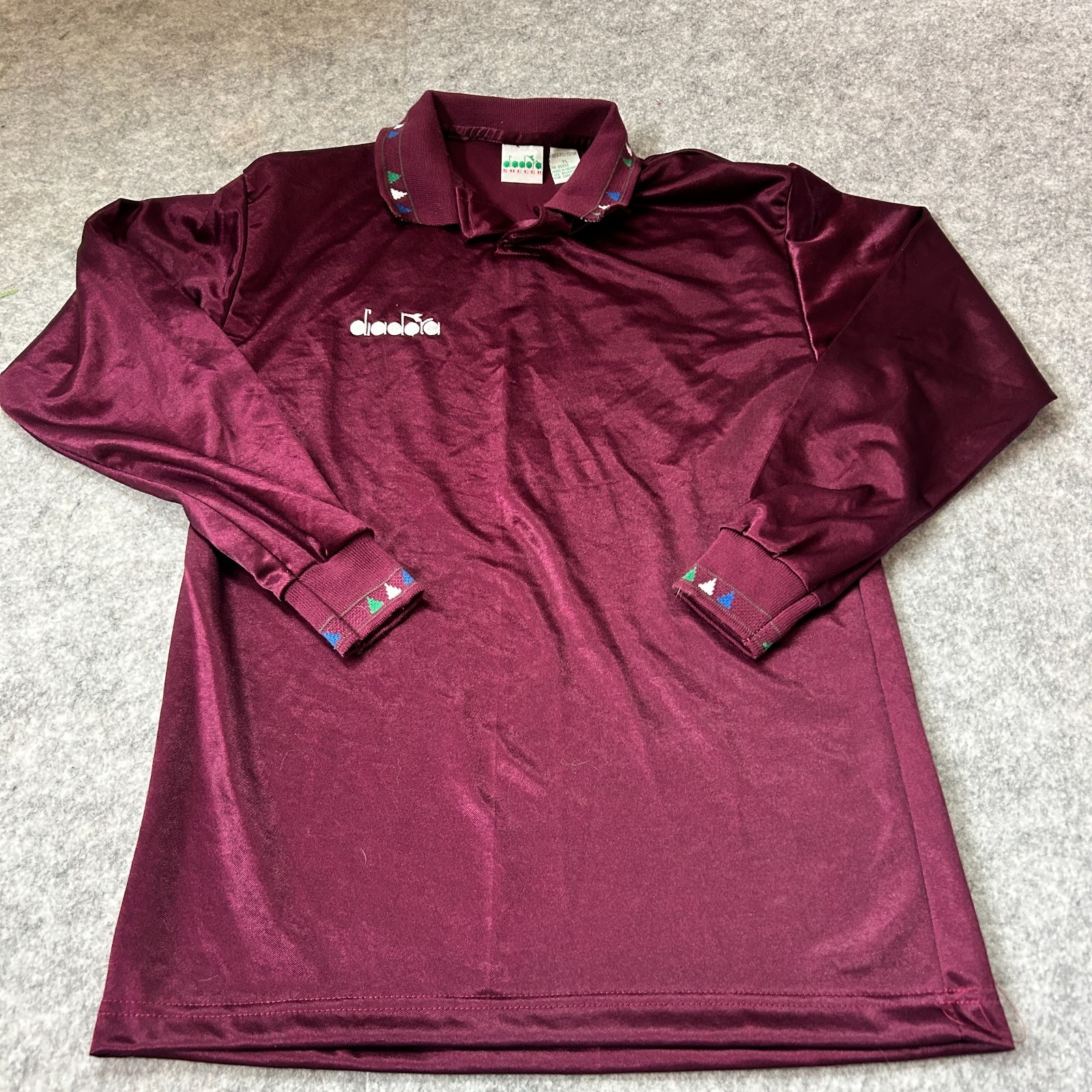 Vintage Diadora Soccer Shirt Jersey Youth Large Marfoon Silky Shiny 90s Y2K NEW