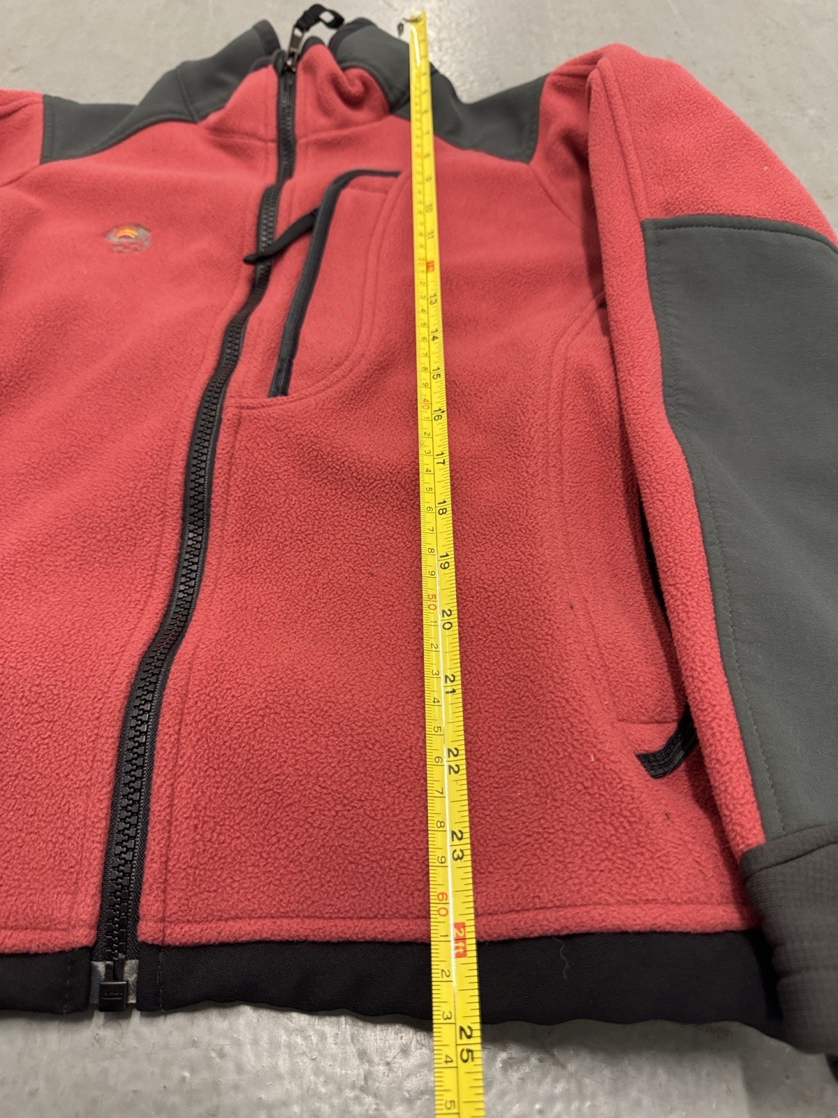 Mountain Hardwear Red Fleece Jacket with Gray Panels Women’s 4 – Made In USA