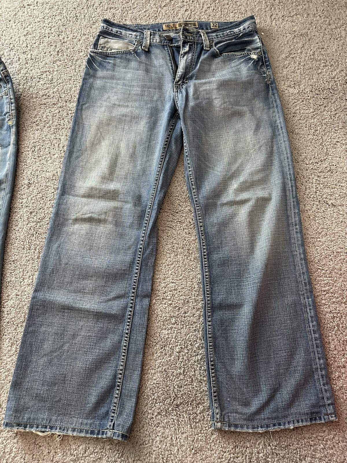 Buckle BKE 2 Pair Jeans Men 32×31 Blue Marshall Denim Pant Washed Out Faded