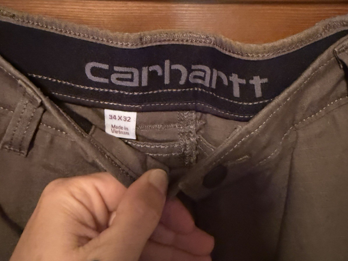 NEW Carhartt Pants Mens 34×32 Steel Cargo Rugged Flex Relaxed Fit 103335 Cordura