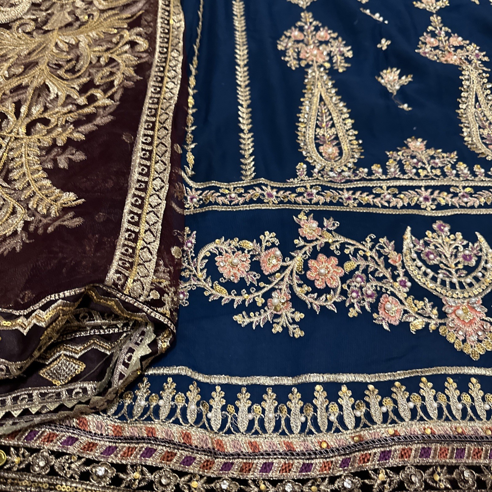 Pakistani Indian Shalwar Kameez Chiffon Duppata Bust 48:49 fully lined