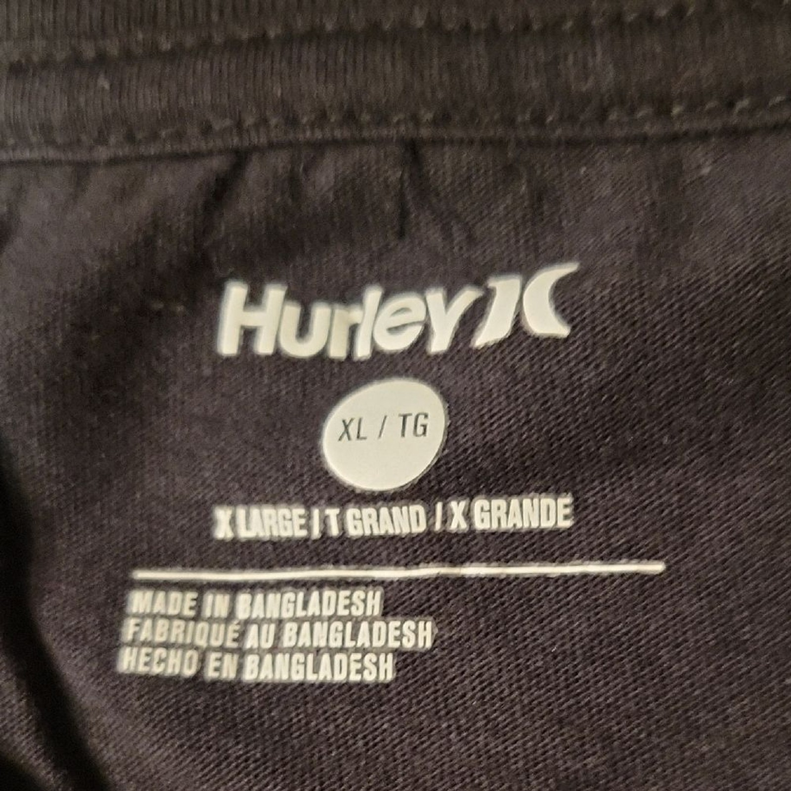 Mens XL Hurley Black Tee with Multicolor Outline Logo