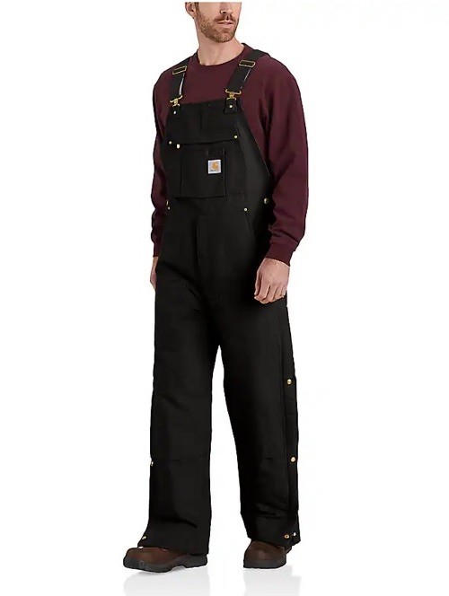 New Carhartt Men’s Bib Overalls, Loose Fit Size XL Short – Black (104393-BLK)