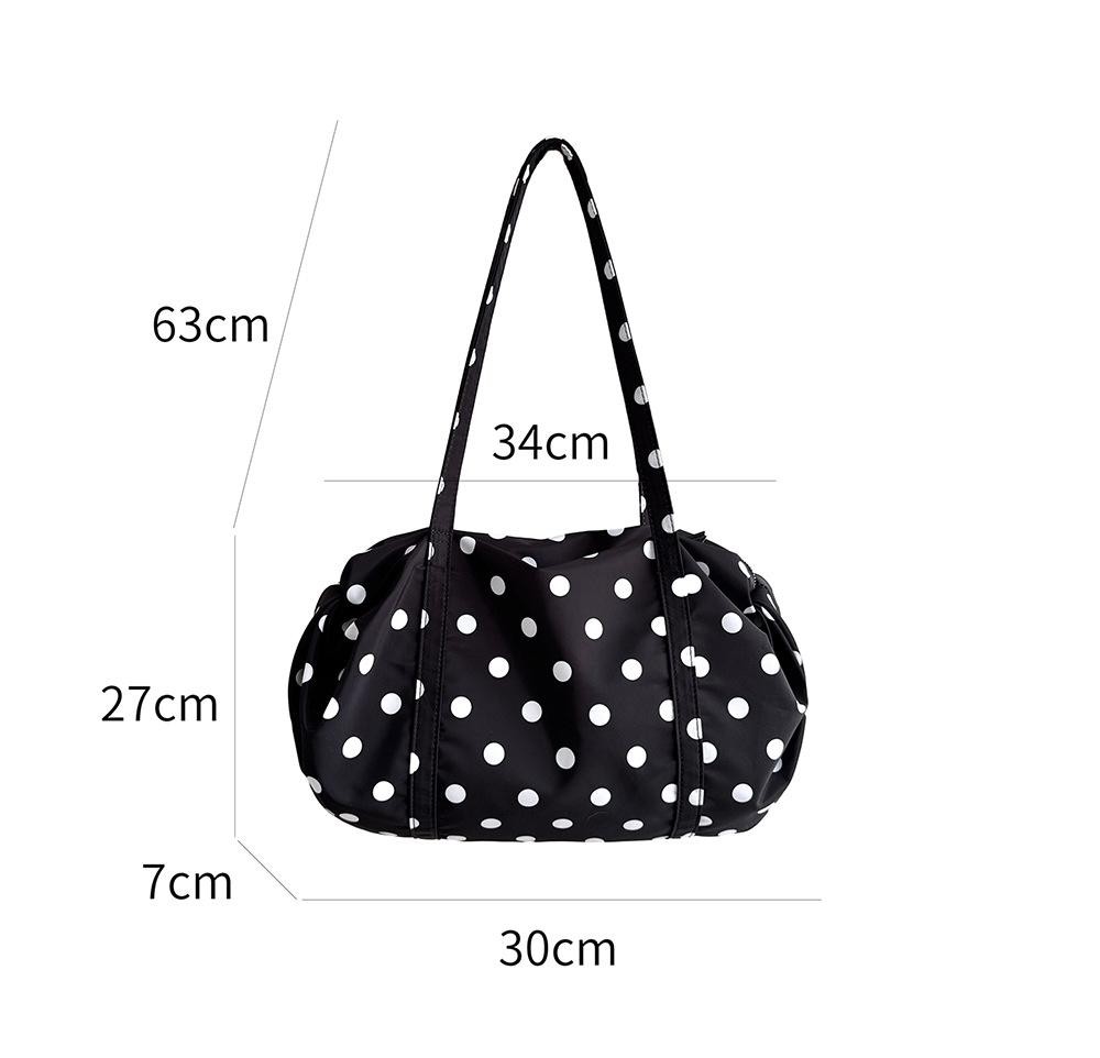 Korean Style Nylon Polka Dot Tote Bag Lightweight Women Casual Shoulder Handbag