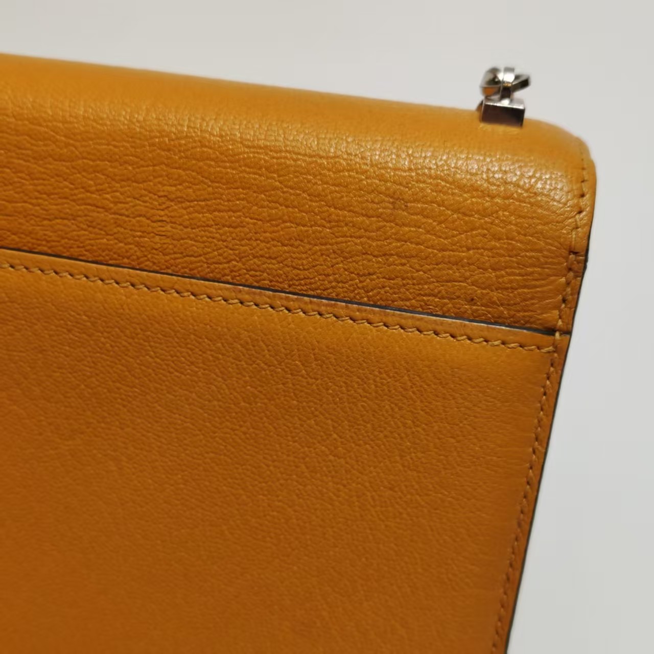 Hermes Verrou Mini 17 Chevre Mysore Soleil 9H Yellow Silver Hardware PHW Auth