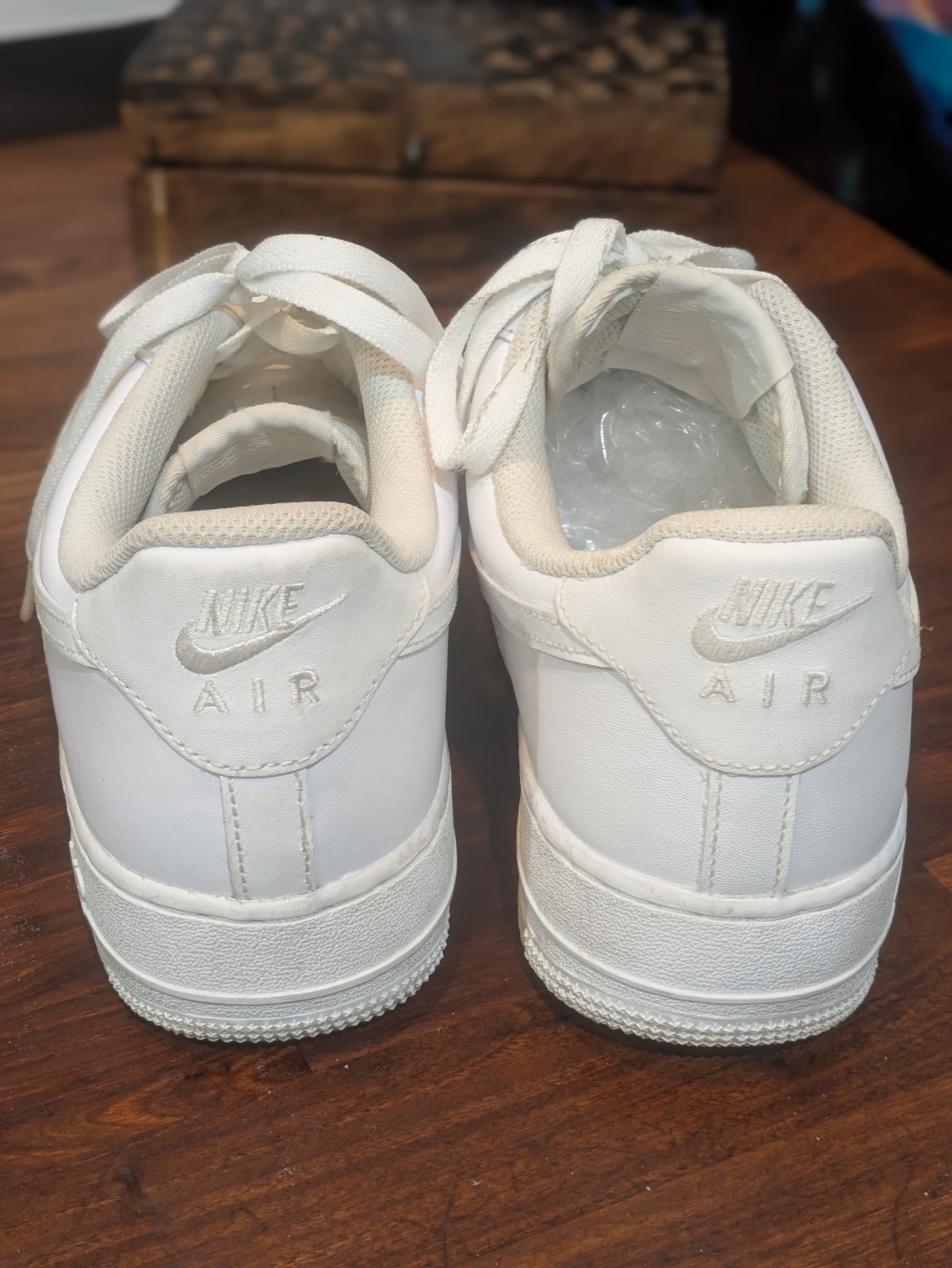 Nike Air Force 1 White Men’s Low Top Leather Athletic Sneakers