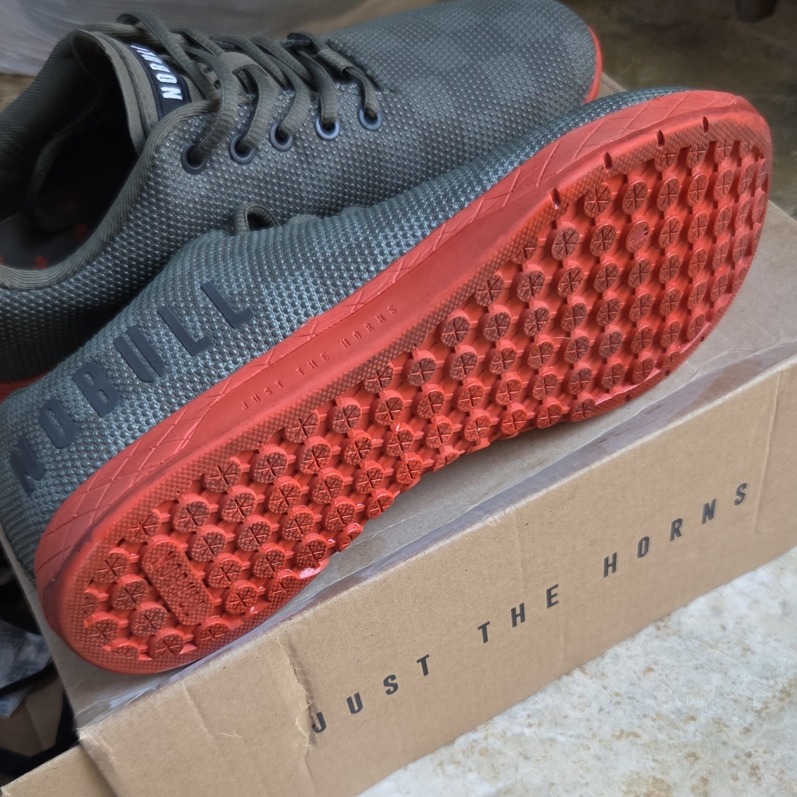 NOBULL SuperFabric Trainer Chess Pumpkin Gray/Orange Low Top Lace Up Sneaker