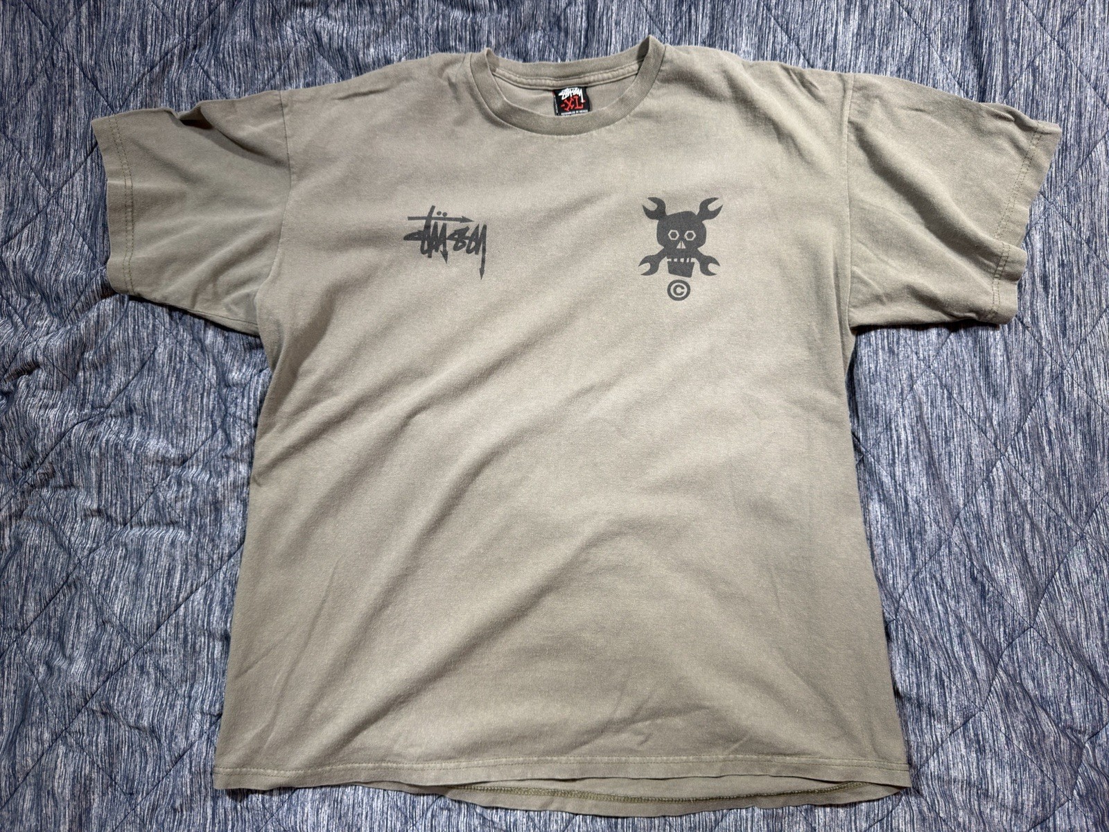 Stussy X Futura Laboratories Structures Tee Olive Green XL