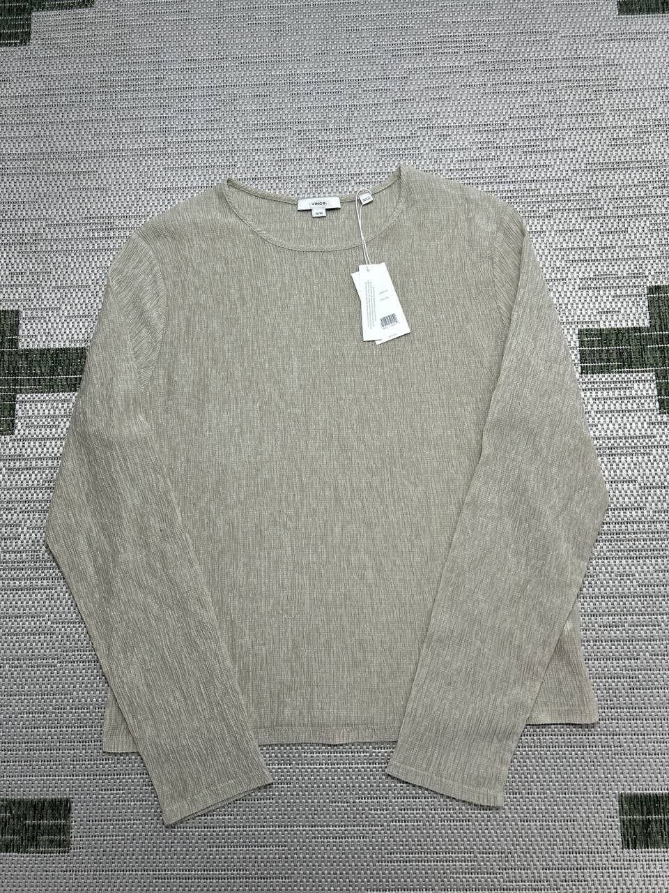 Vince Shirt Womens Xl Beige Knit Pullover New