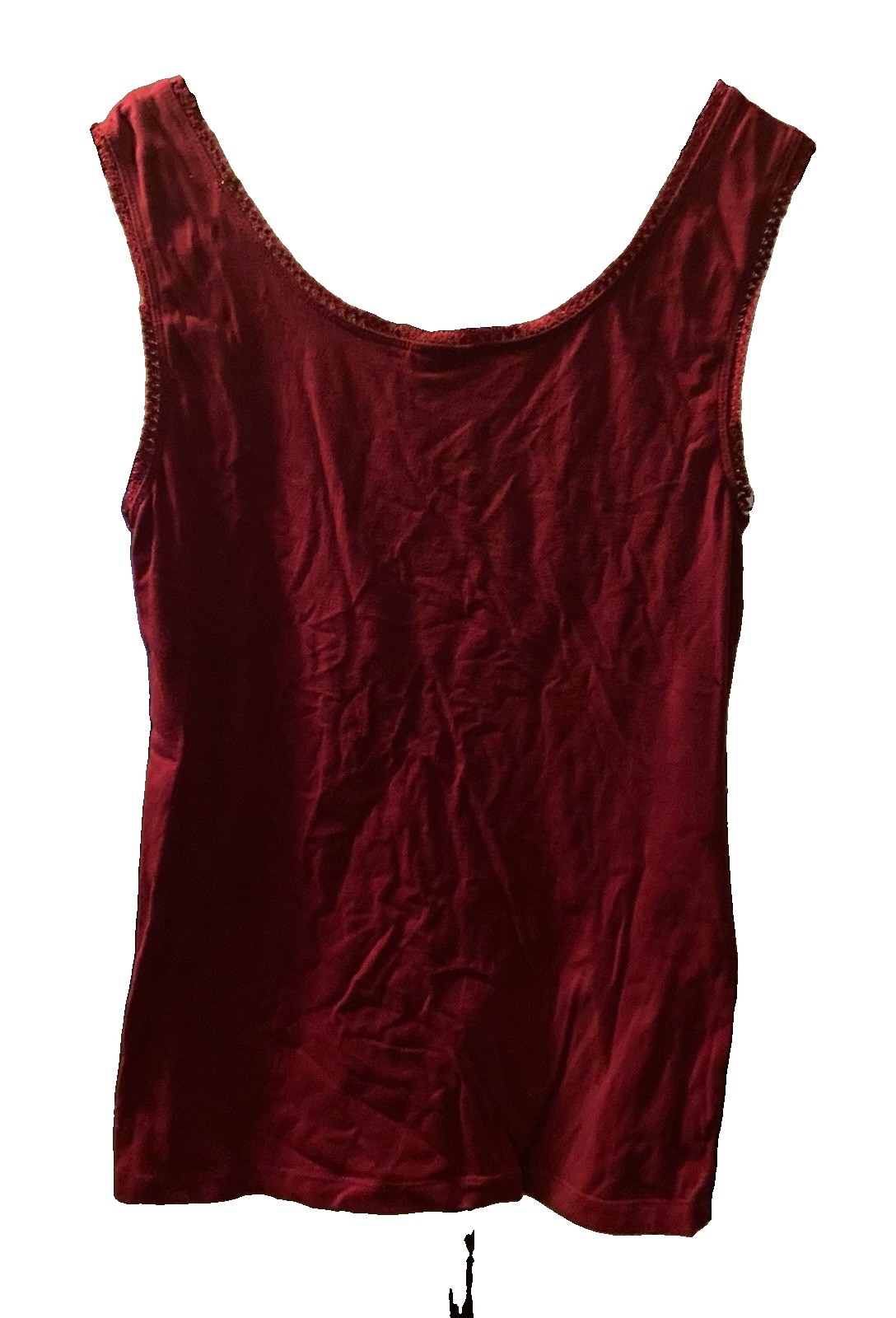 Vanity Women’s L Red & Black Floral Overlay Lace Camisole Tank Top