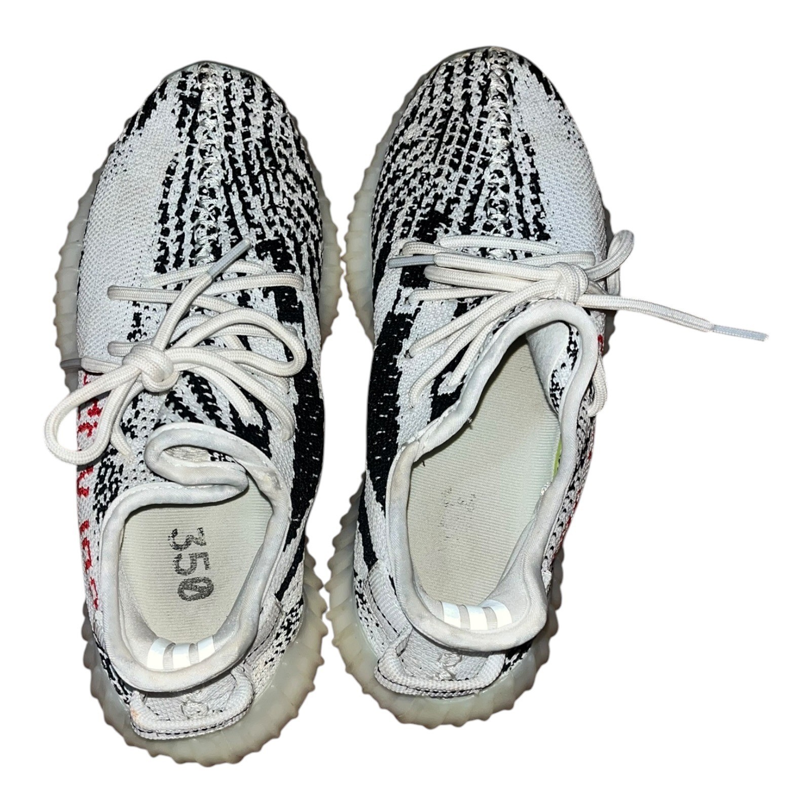 Adidas Yeezy Boost 350 V2 Zebra White Black Red CP9654 Mens 4 Womens 5(5.5) Used