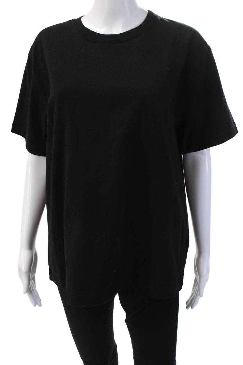 Assembly Label Unisex Black Crewneck Short Sleeve Tee Organic Cotton Size 12