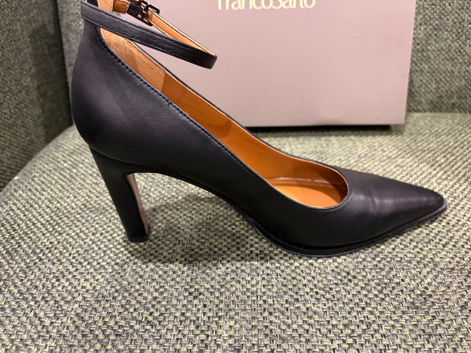 FRANCO SARTO WOMENS 9.5 M ADEJA BLACK 3.5″ HEEL