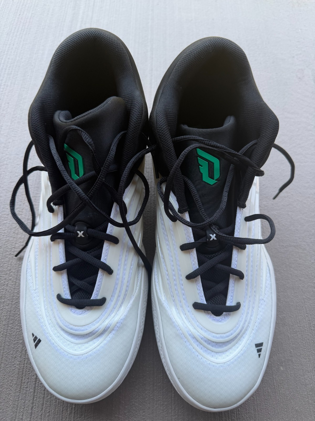Adidas Dame 10 White Green Men’s Size 14 Basketball Shoes Used