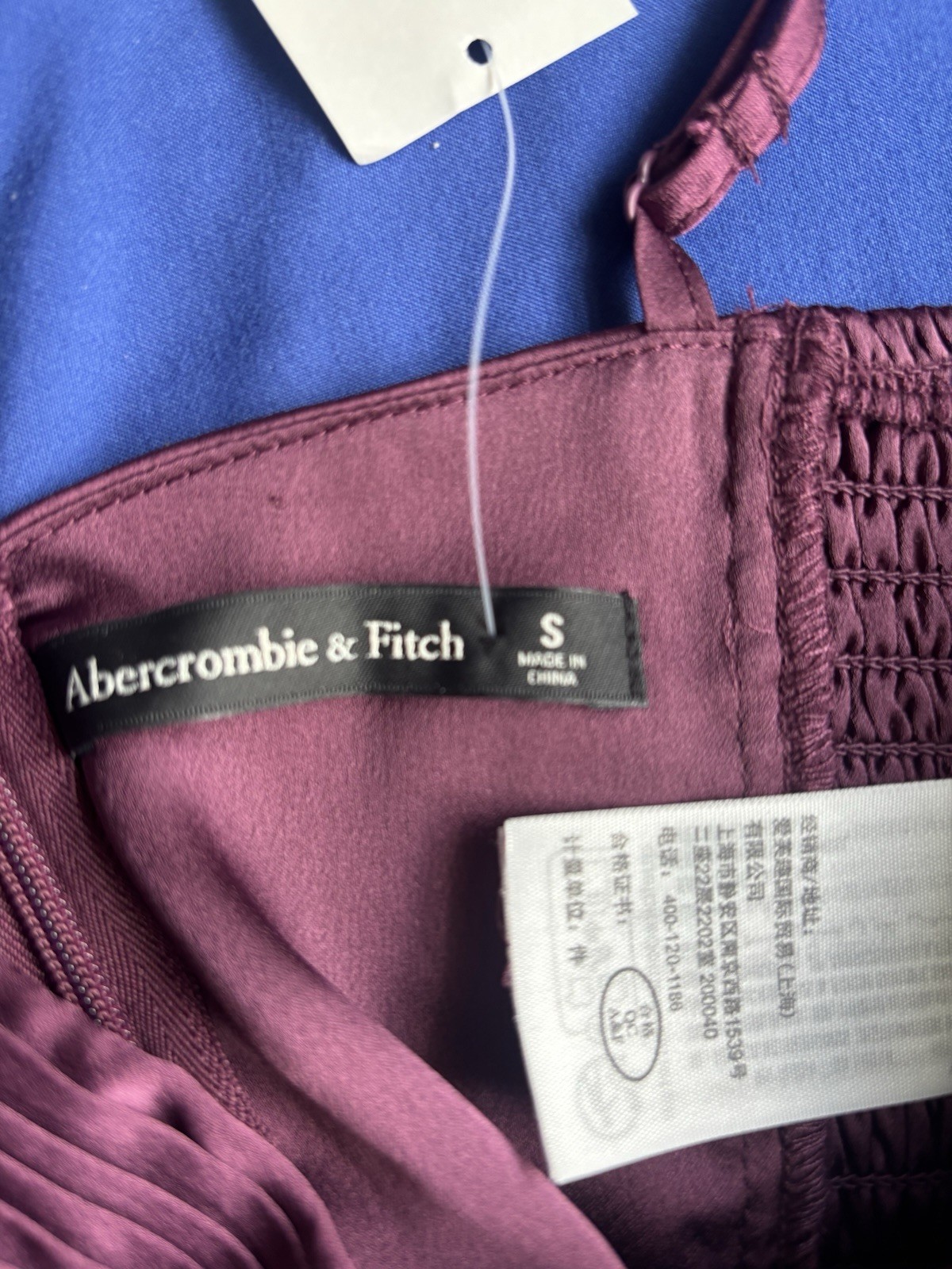 Abercrombie Fitch Women’s 2 Piece Plisse Set Burgandy Size 26 / 2R NWT