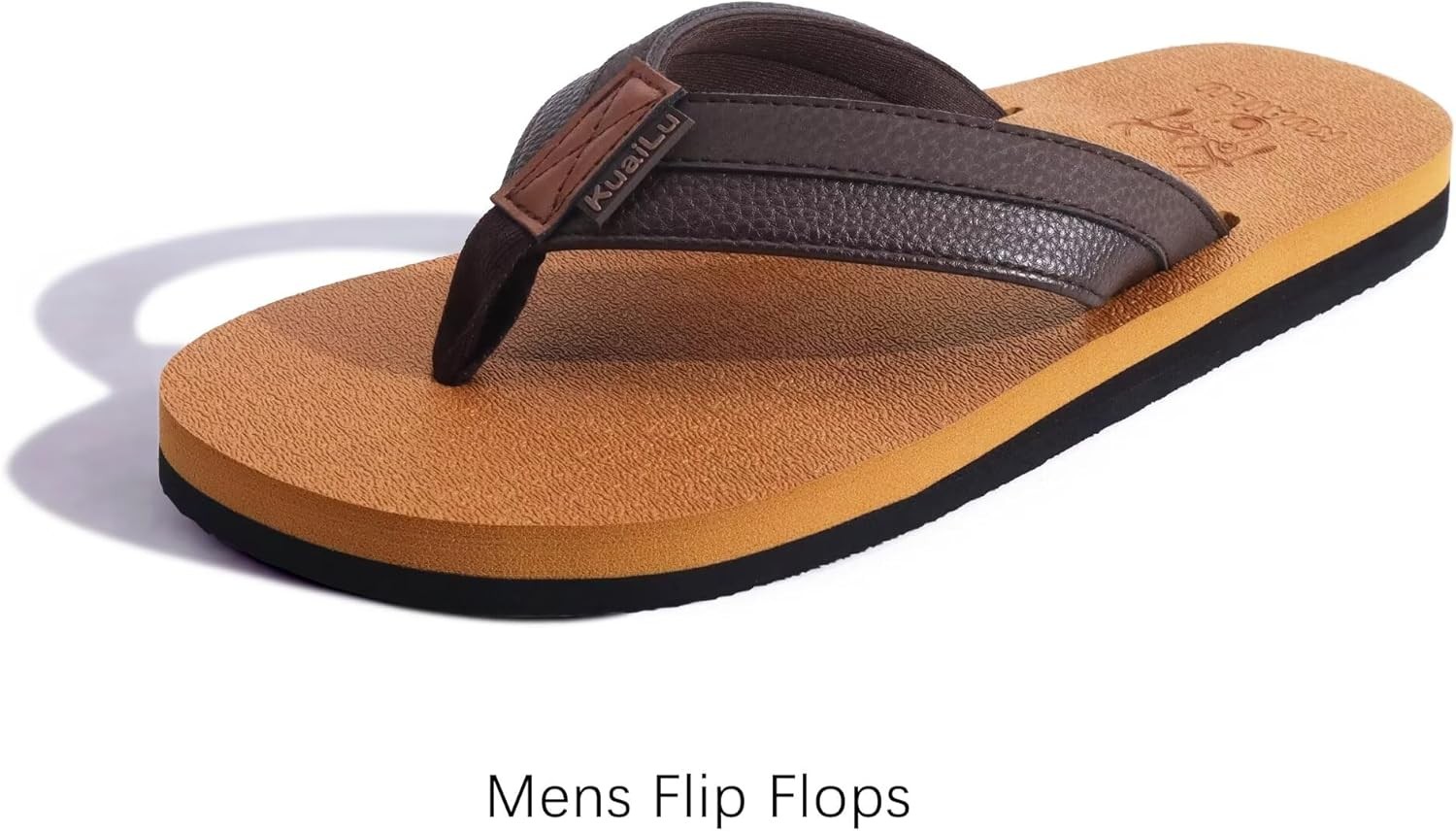 Comfortable Men’s Leather Flip Flops with Arch Support Size 11