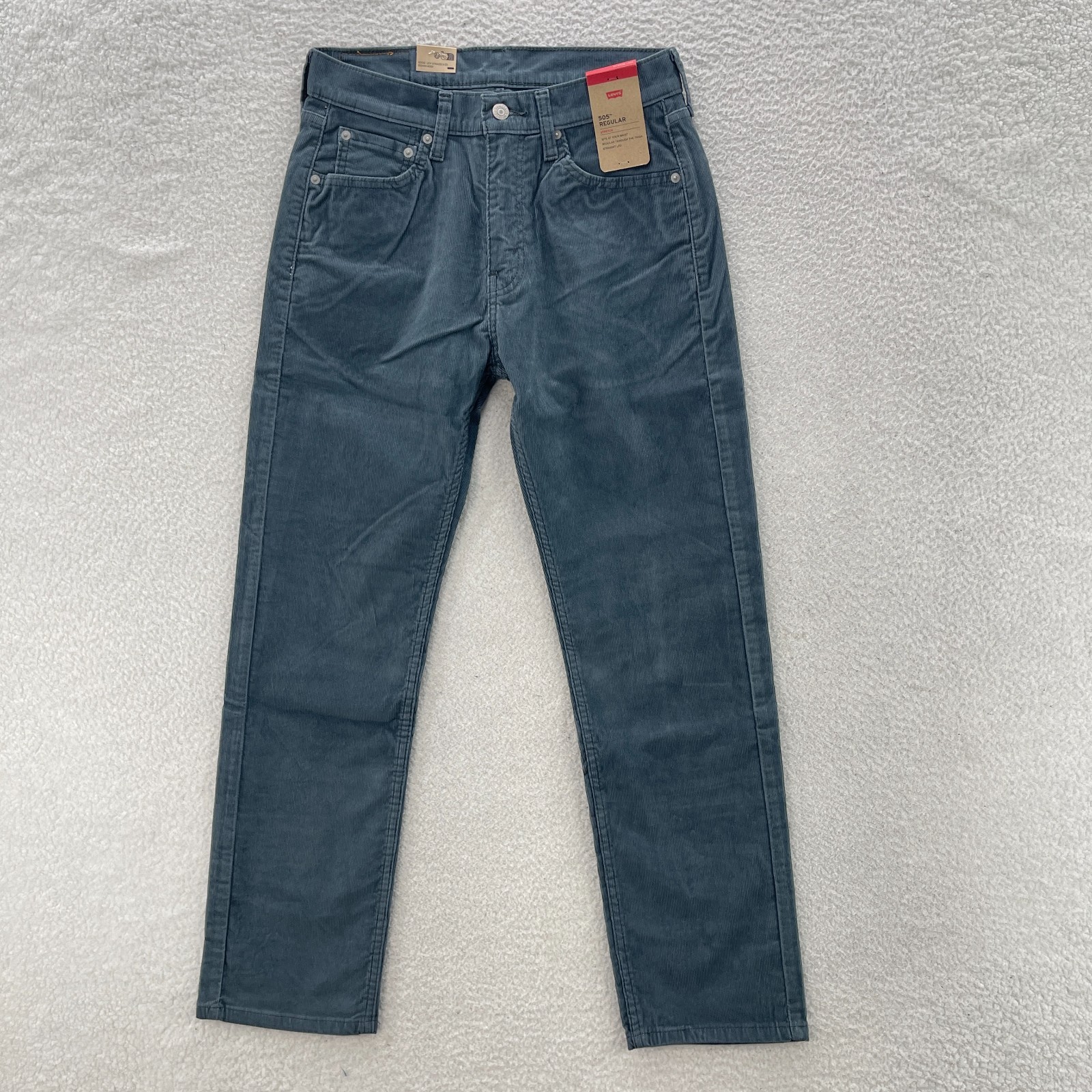 Levis 505 Pants Mens 31×30 Slate Gray Corduroy Pinwale Regular Straight Preppy