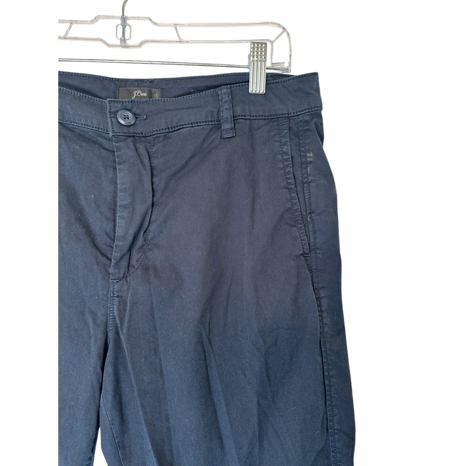 J.Crew Navy Casual Rugged Everyday Button Closure Skinny Leg Pants Size 27 Tall