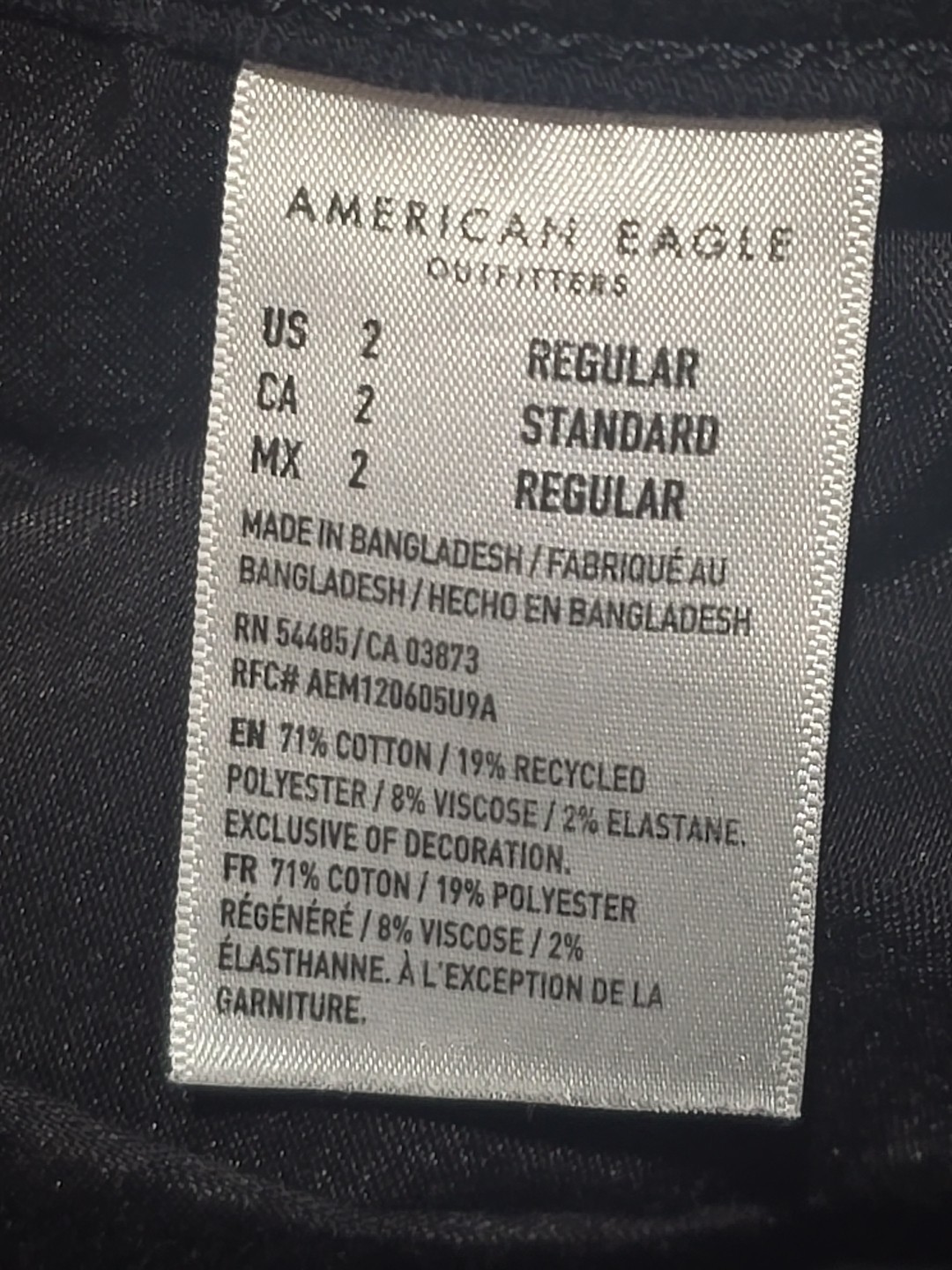 American Eagle Black Distressed Jeggings Womens Size 2 Skinny Jeans Stretch
