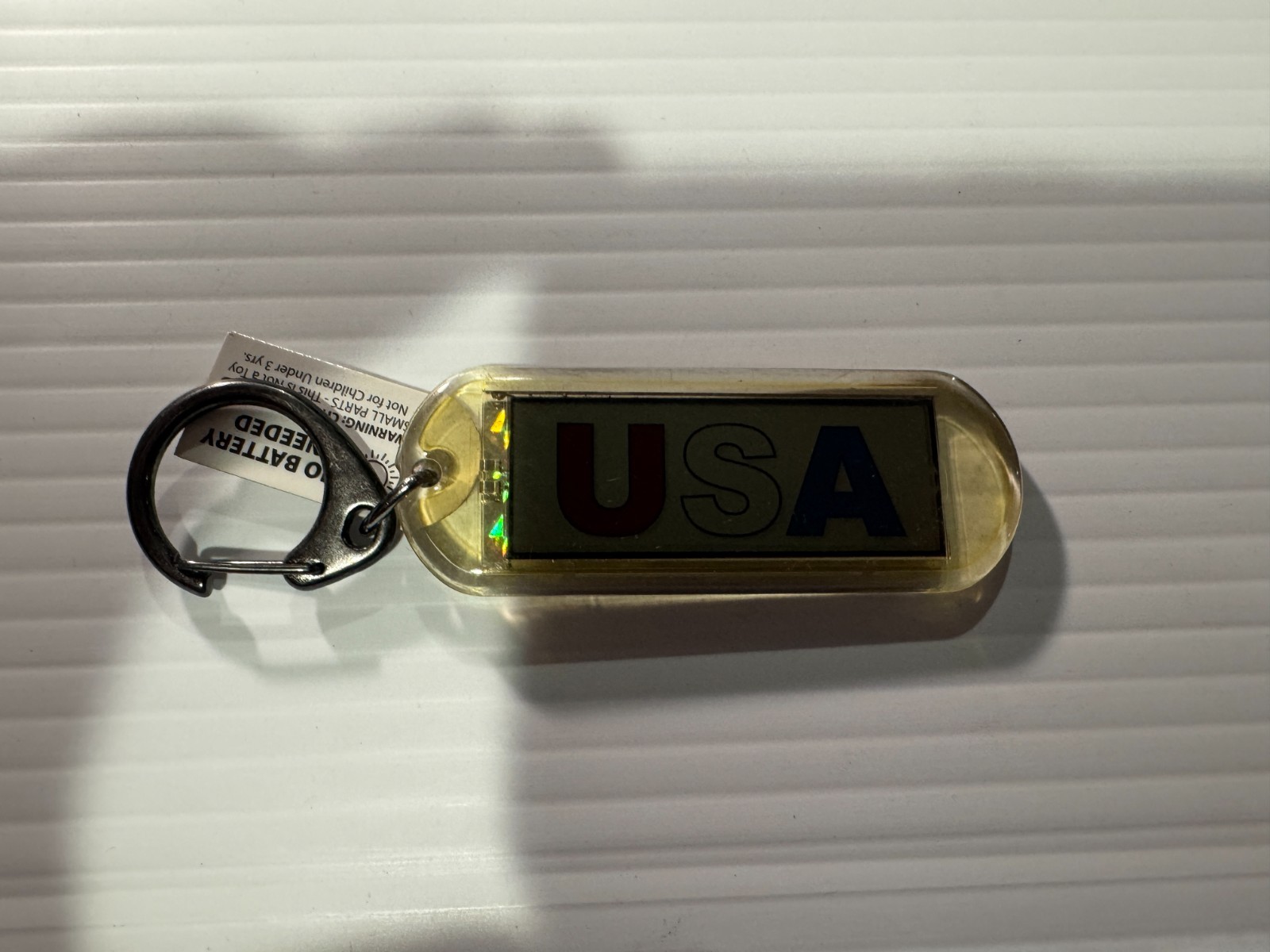 Acrylic Blinking Solar Powered Key Chain 4.0″ Long w/Snap Ring, w/NAME