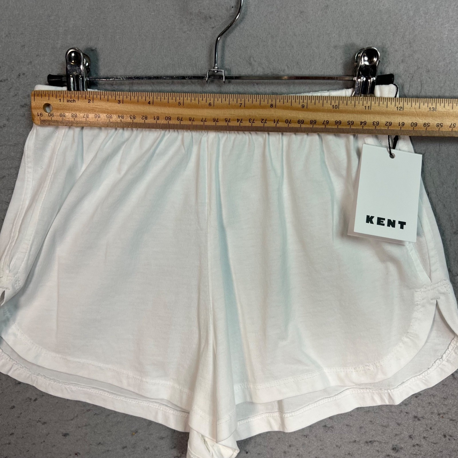 Kent Womens Small White Organic Cotton Lounge Shorts Lightweight Fabric