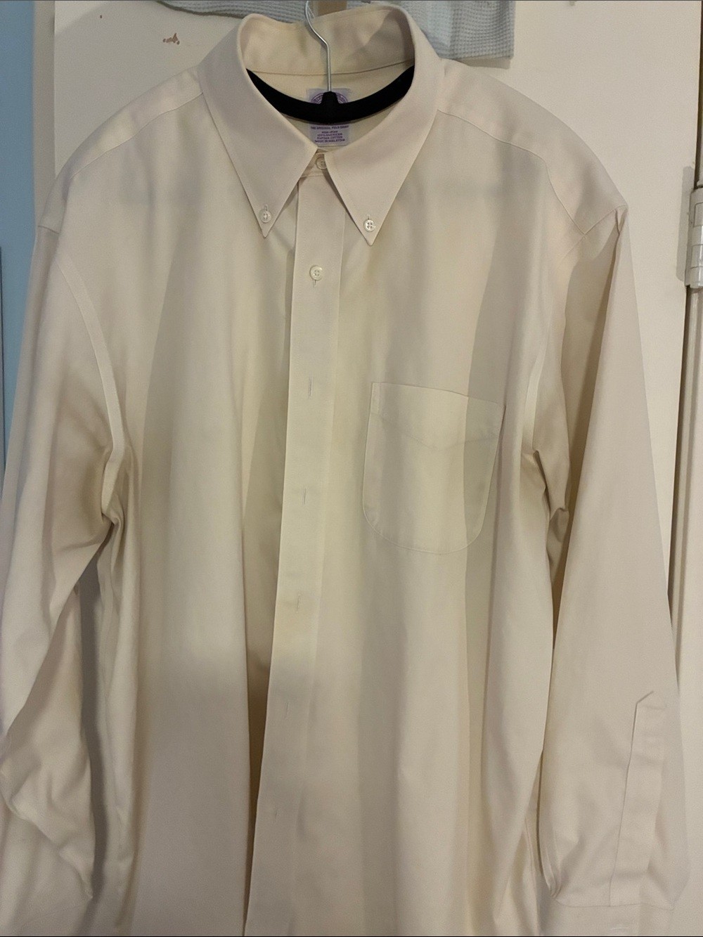 Brooks Brothers Cream Button-Down Dress Shirt