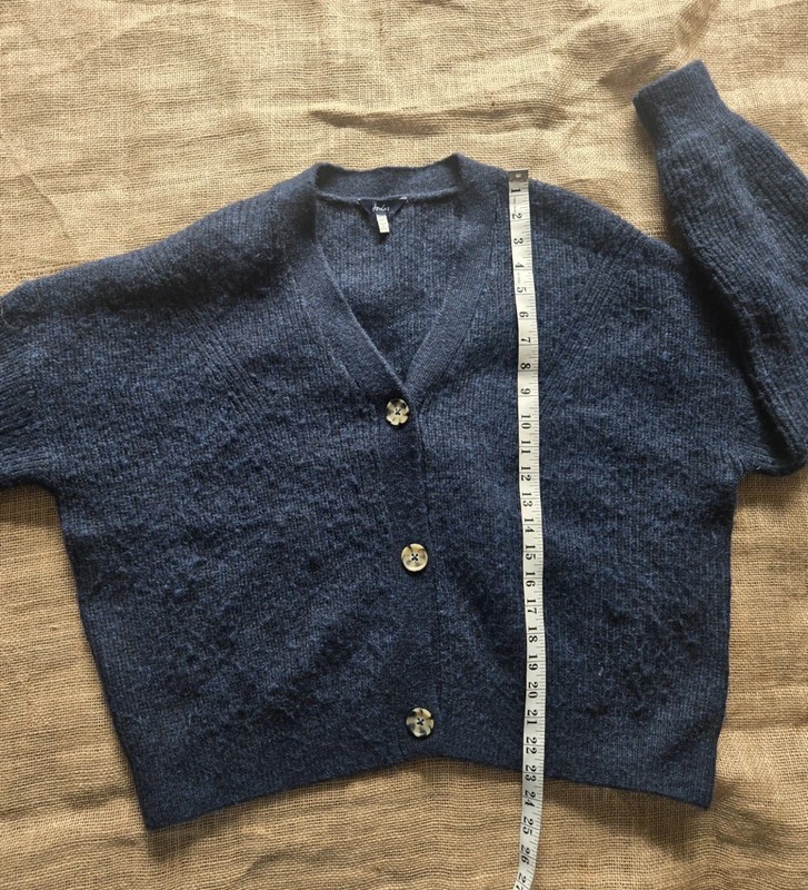 Joules “Samantha” Navy Wool Blend Cardigan | Size 14 | Cottagecore Aesthetic