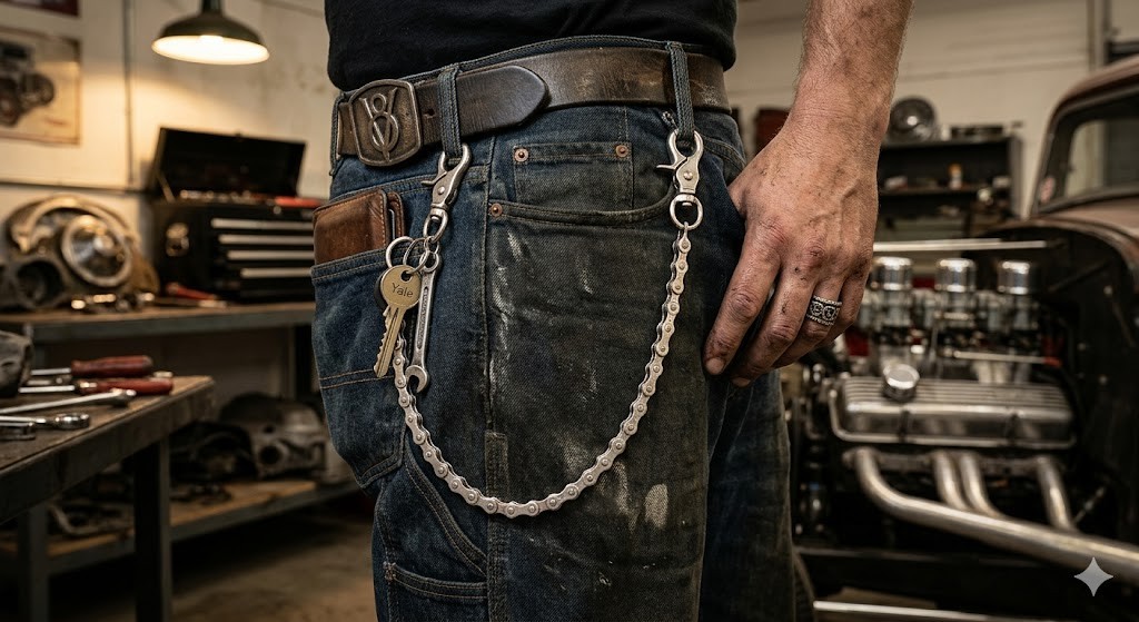 Handcrafted Upcycled Bike Chain Wallet Chain | Biker Punk Y2K Alt | 7 Colors