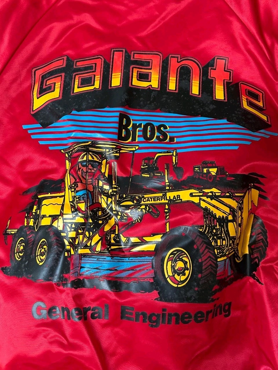 Vintage Hartwell Satin Windbreaker Jacket Galante Bros Heavy Machinery XL USA