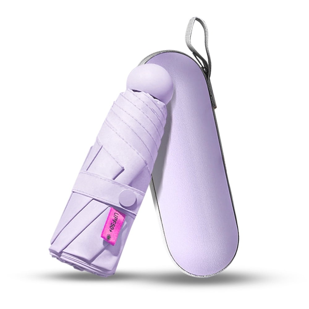 Mini Travel Umbrella UV Protection UPF 50+ Compact Pocket Sun Rain,6.7in,w/Case