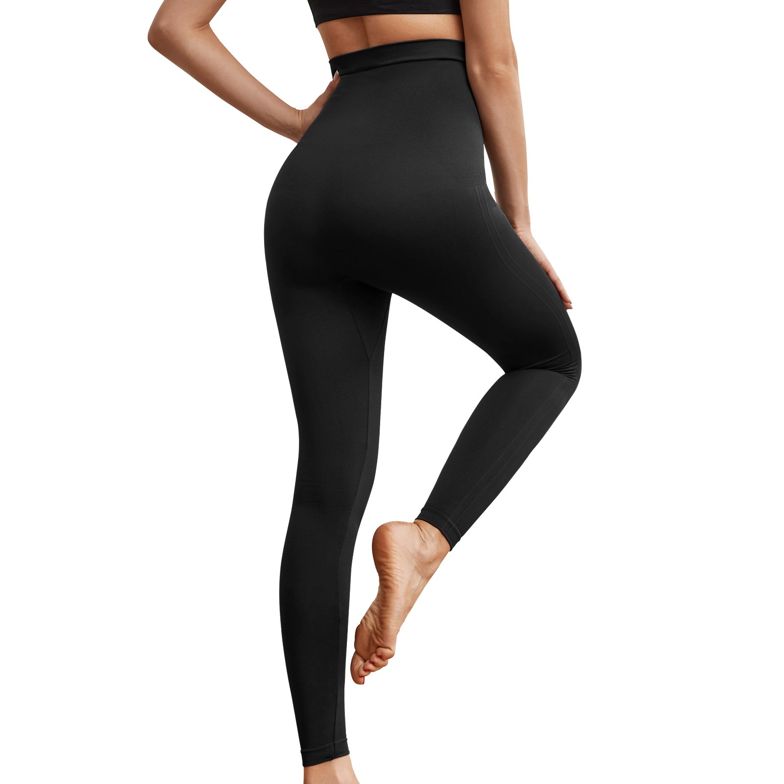 Anti Cellulite Compression Leggings Leg Shaper High Waist Black Pants Shapewear