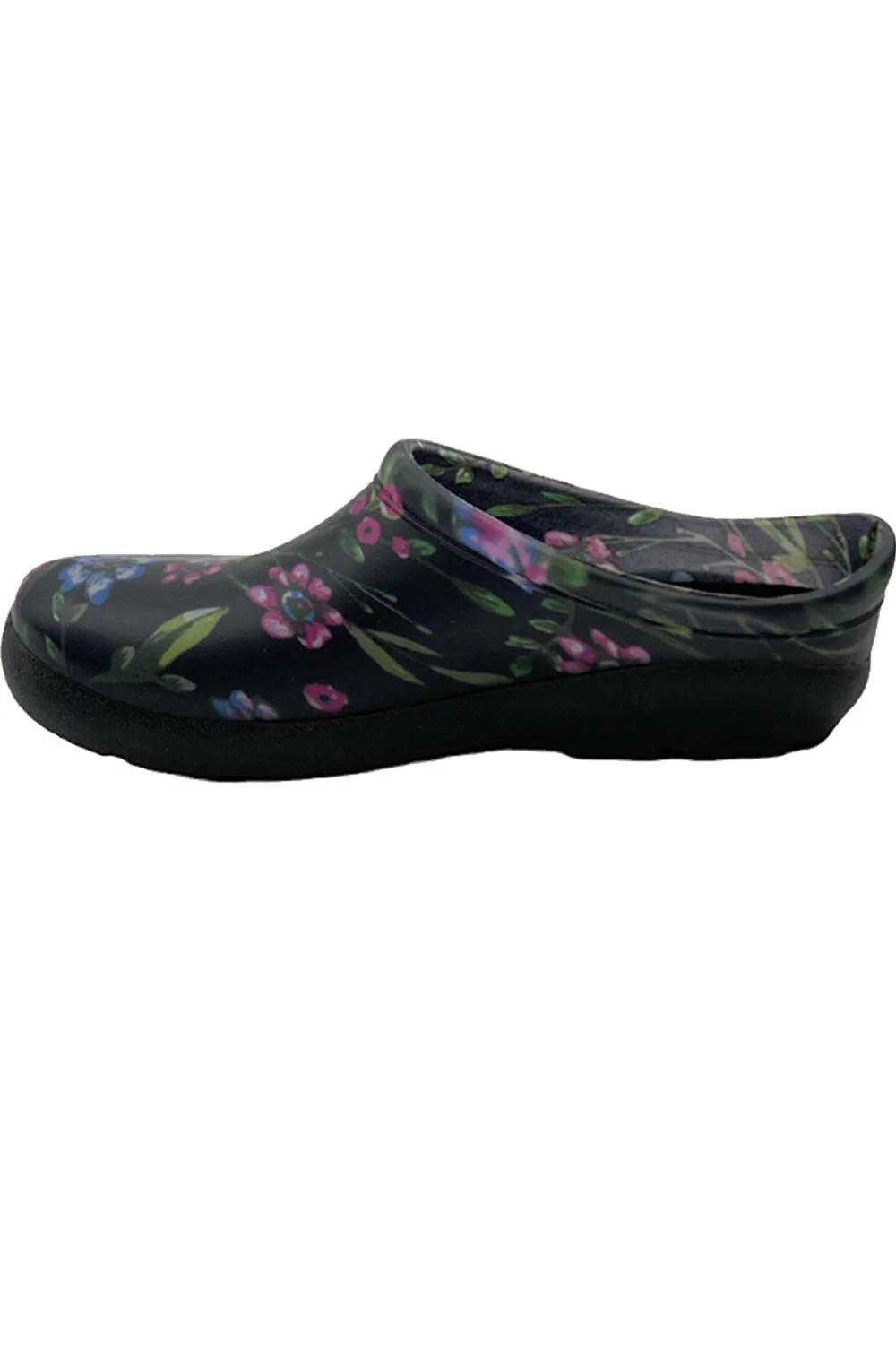 Sloggers Waterproof Ditsy Floral Garden Clog w/ Comfort Insole Black
