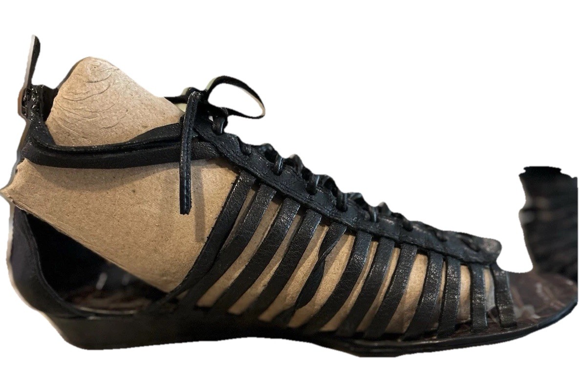Sam Edelman Divine Black Leather Gladiator Lace Up Wedge Sandals Women’s Size 6M