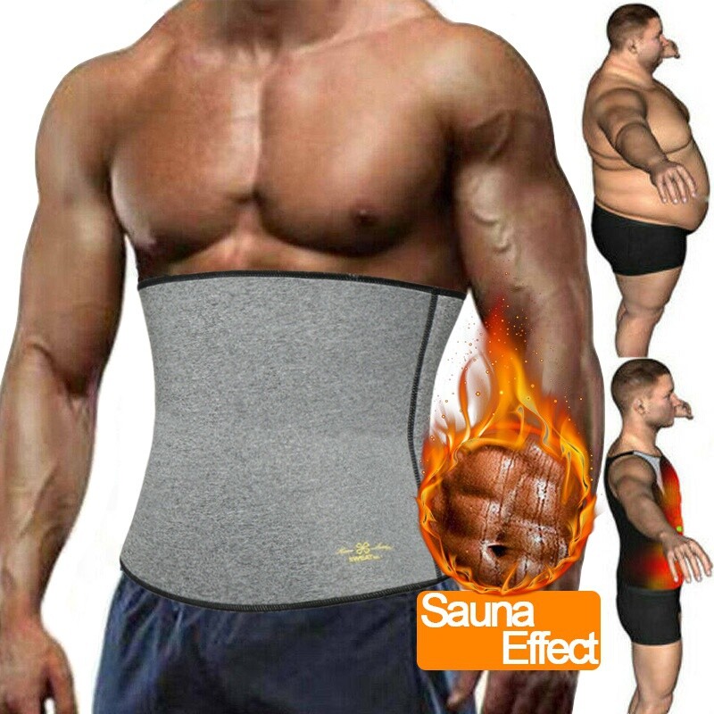 Men’s Sweat Sauna Belt Waist Trainer Body Shaper Compression Abdominal Workout