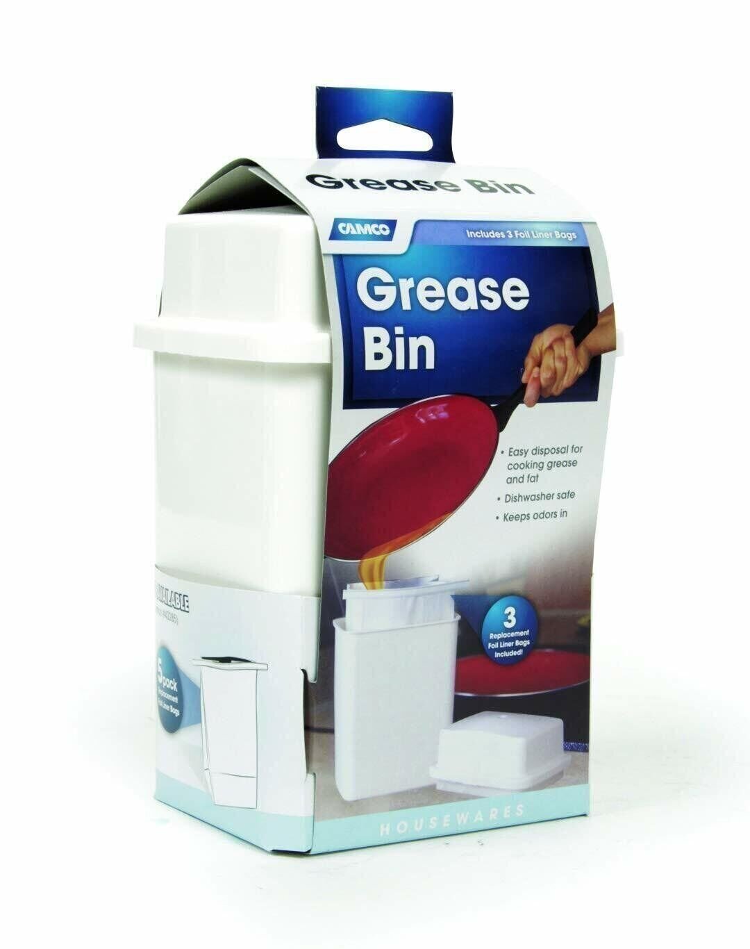 Camco Storage Easily Contain and Dispose Used Cooking Grease, Foil Lined Bags…